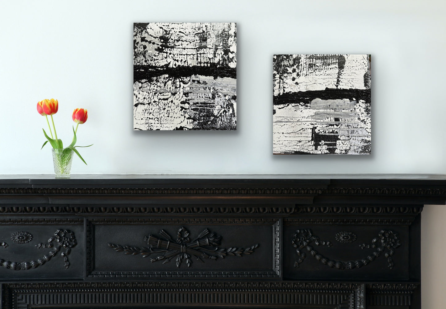 2X Study in Black & White (Two Paintings)